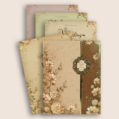 Pastel Brown Floral Door Style Padded Wedding  Card - KSH18900
