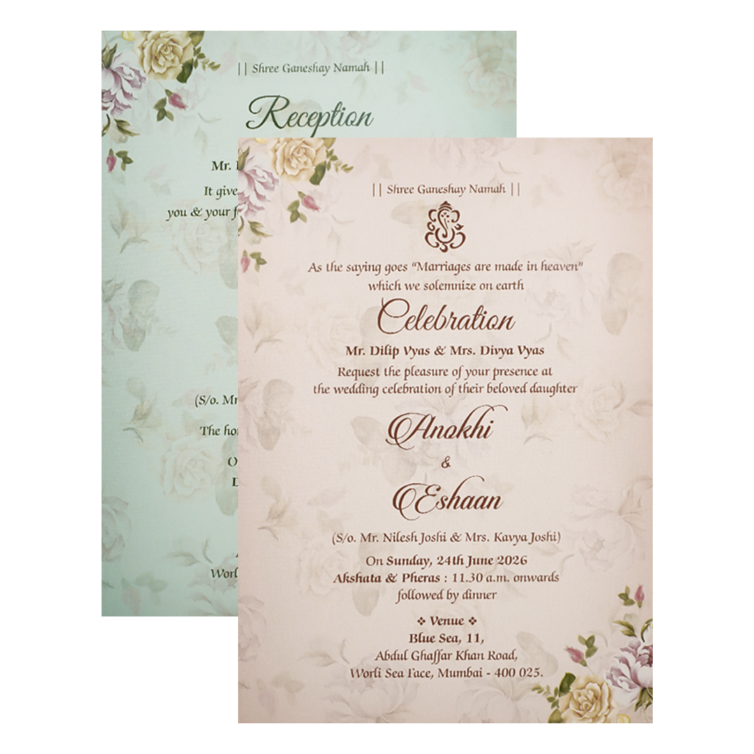 Vellum Floral Wedding Card-KJTS3634