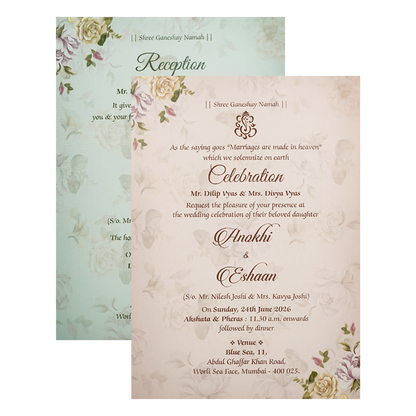 Vellum Floral Wedding Card-KJTS3634