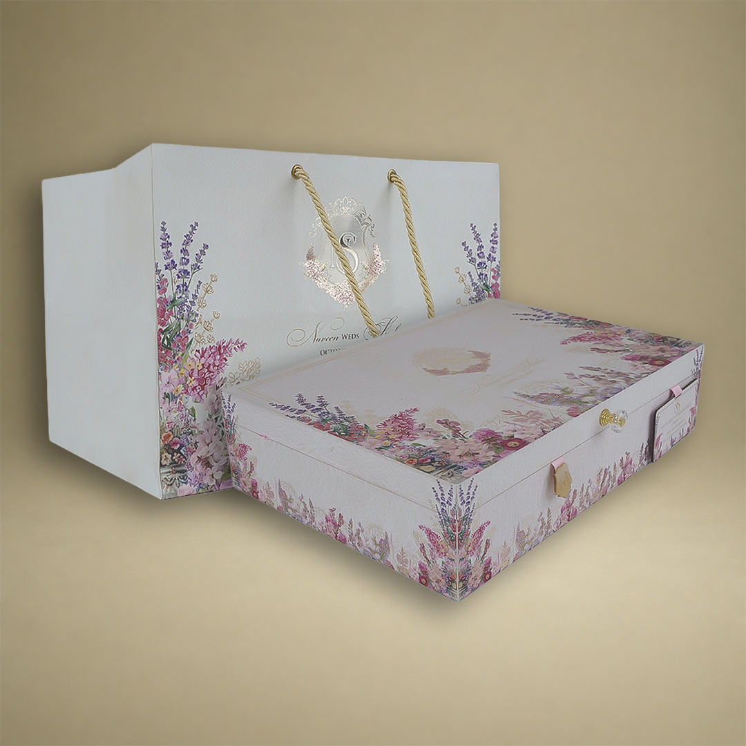 Lavender Premium Floral Luxury Invitation Box - KNLW20256