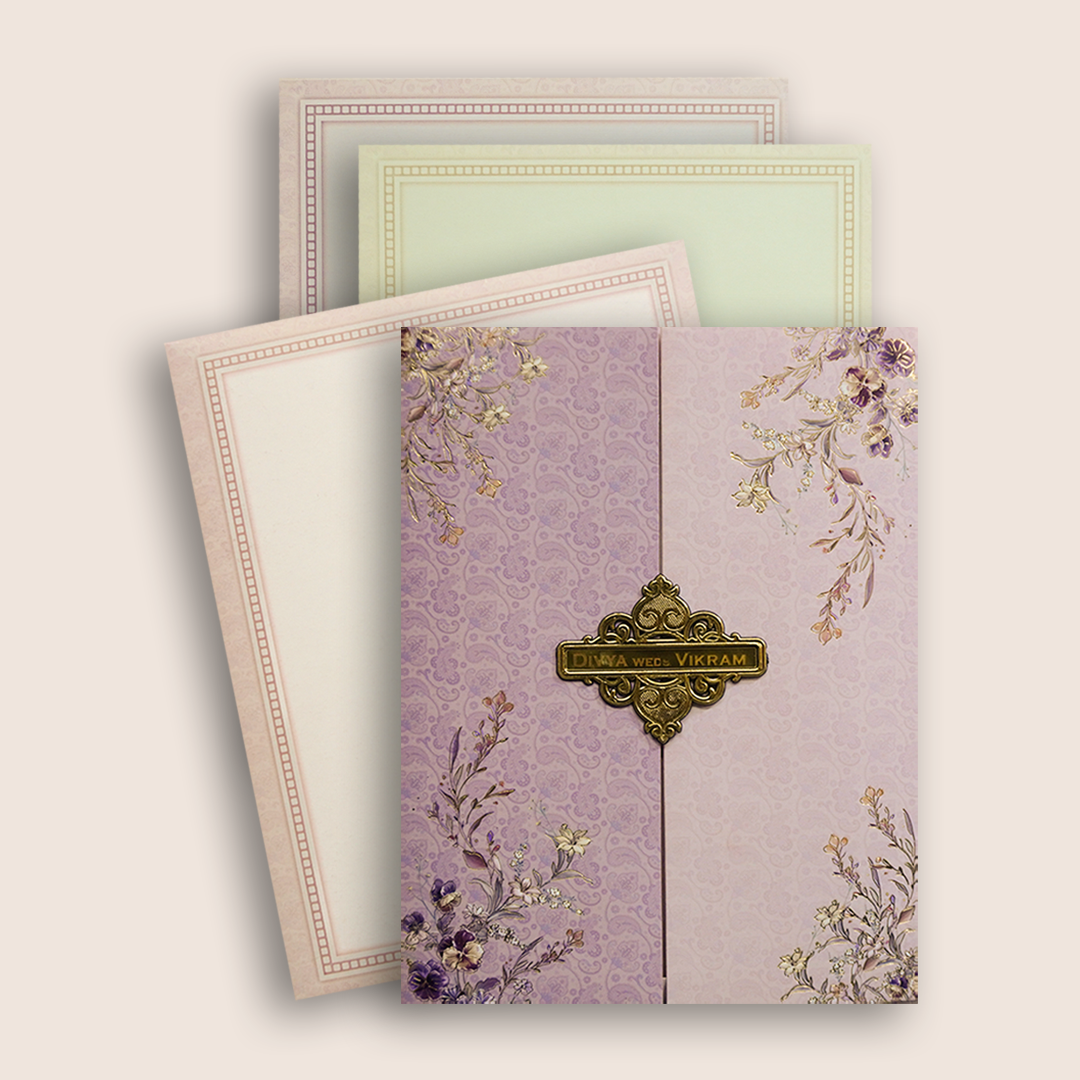 Pastel Pink Floral Wedding Card - KNKJ1139