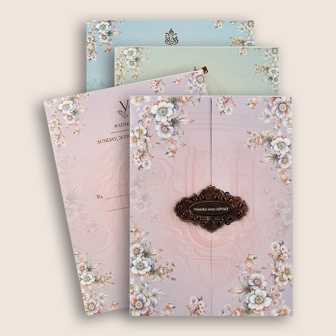 Pastel Lavender Door Style Wedding Invitation - KVN08120