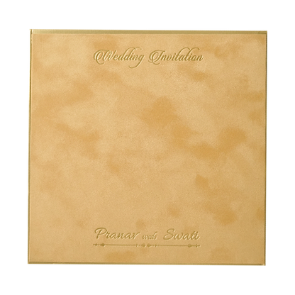 Buy Luxury Gold Square Padded Wedding Card