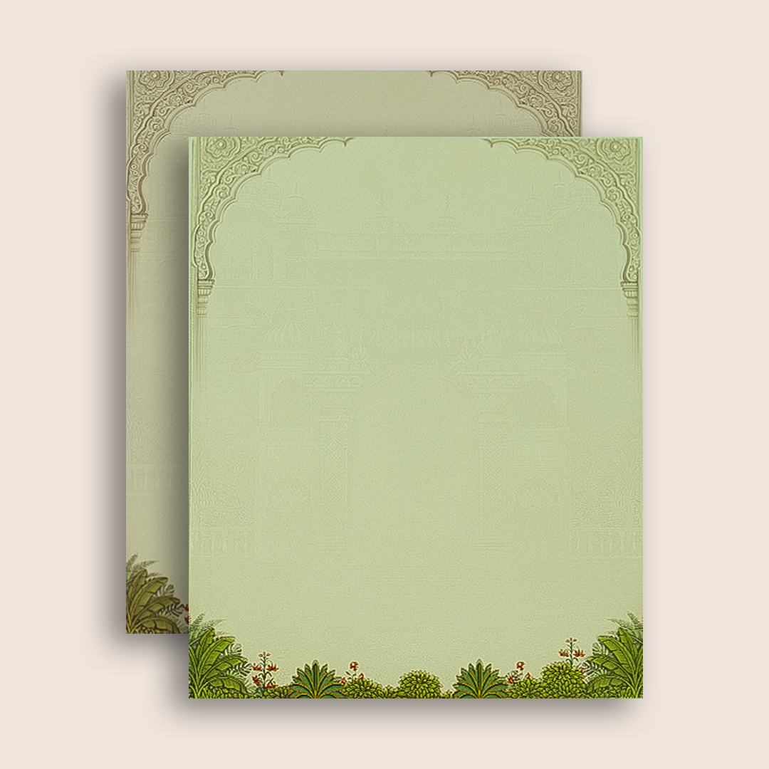 Grey Royal Palace Baraat Padded Wedding Card - KAA05540