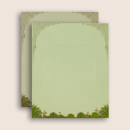 Grey Royal Palace Baraat Padded Wedding Card - KAA05540