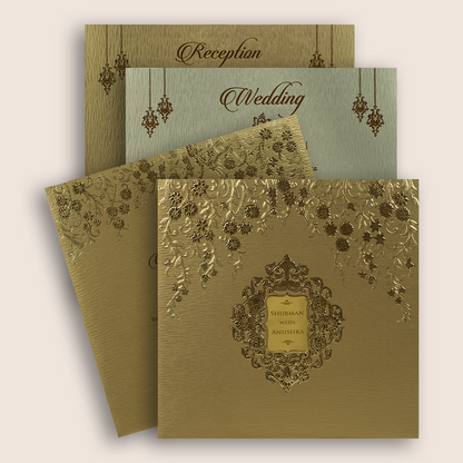 Gold Embossed Floral Wedding Invitation - KRB10121