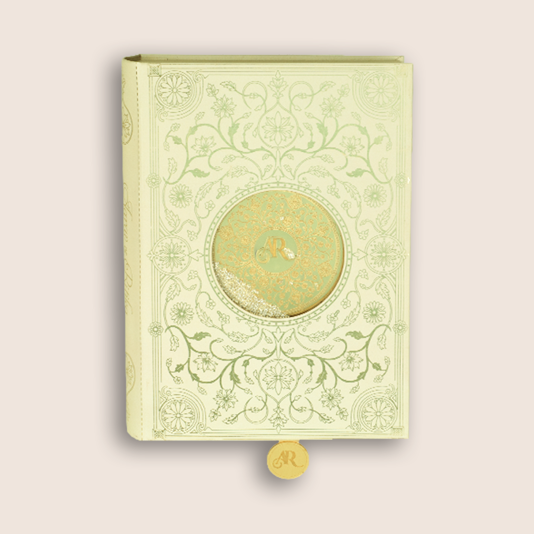 Cream MDF Floral Book Style Luxury Wedding Invitation - KNLW202574