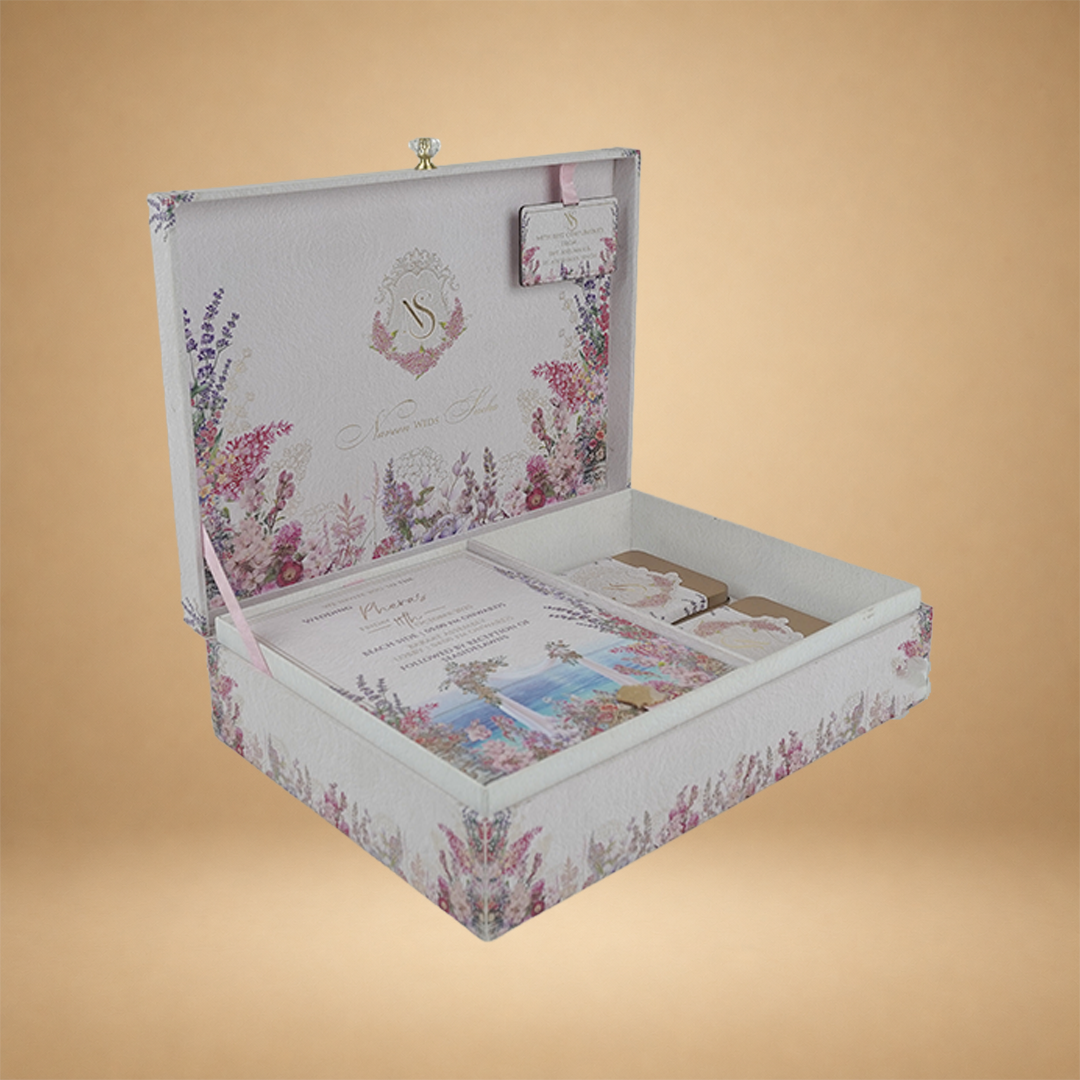 Lavender Premium Floral Luxury Invitation Box - KNLW20256