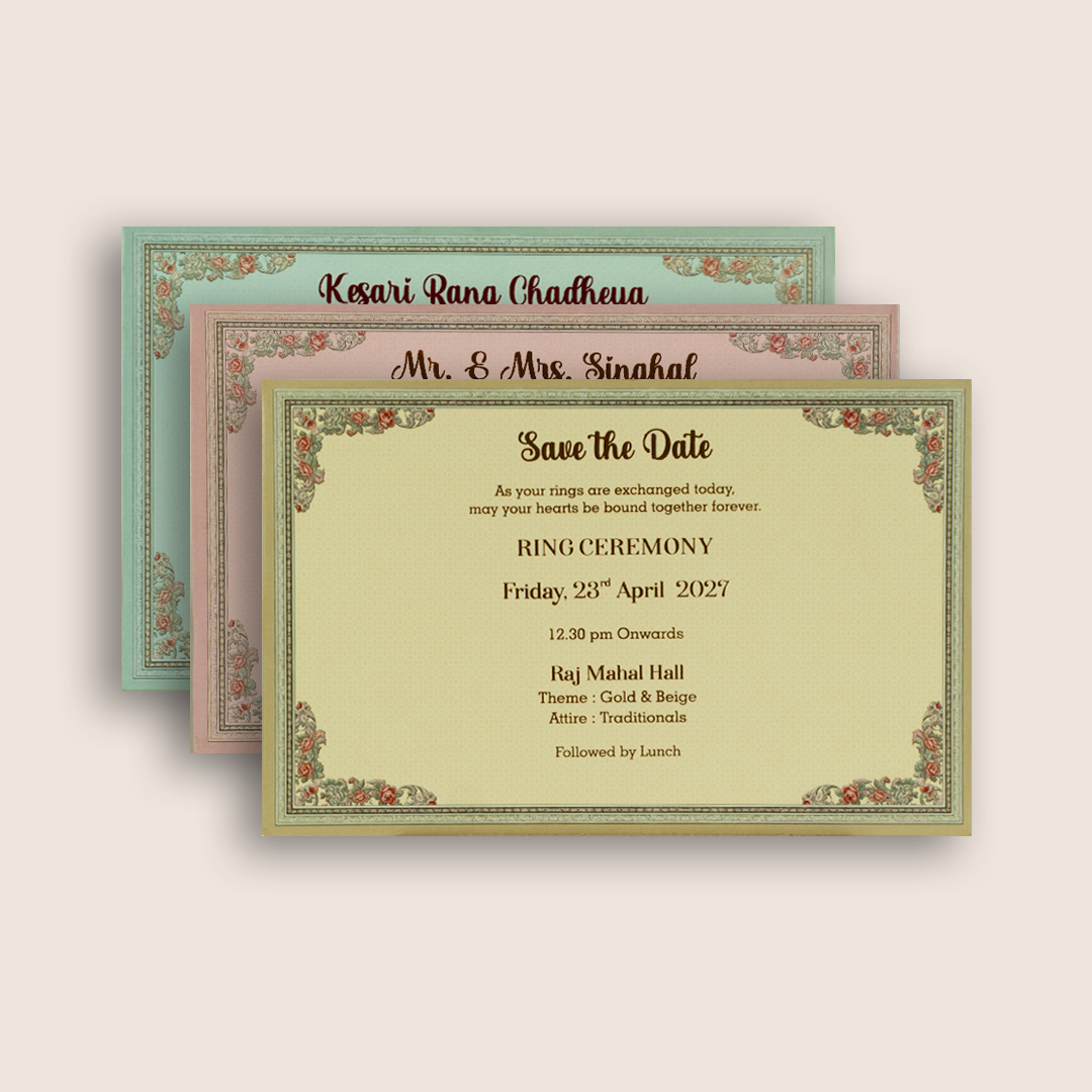 Pastel Pink Floral Monogram Luxury Invitation Box - KSI32860
