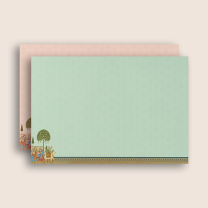 White Radha Krishna Premium Wedding Card - KAA05260