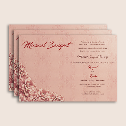 Pale Pink Laser Cut Padded Wedding Card - KPR024840