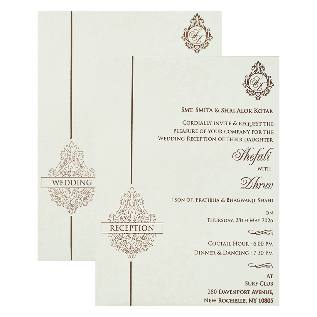 White Elephant Procession Padded Wedding Card-KRE28120
