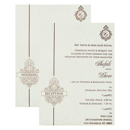 White Elephant Procession Padded Wedding Card-KRE28120