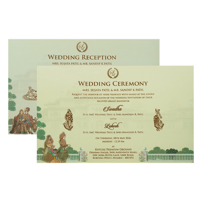 Buy Royal Palace Elephant Procession Padded Wedding Card