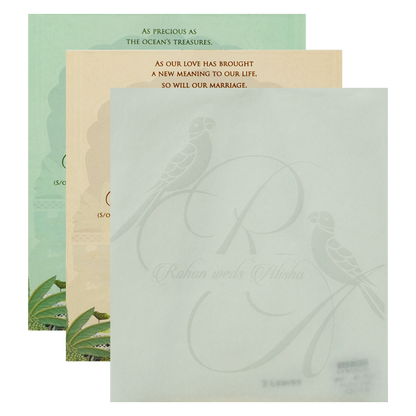 Luxury Cream Garden Laser-Cut Wedding Card - KFR16220