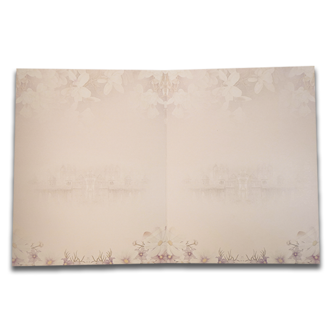 Pink Royal Horse Carriage Wedding Card-KNKJ1150