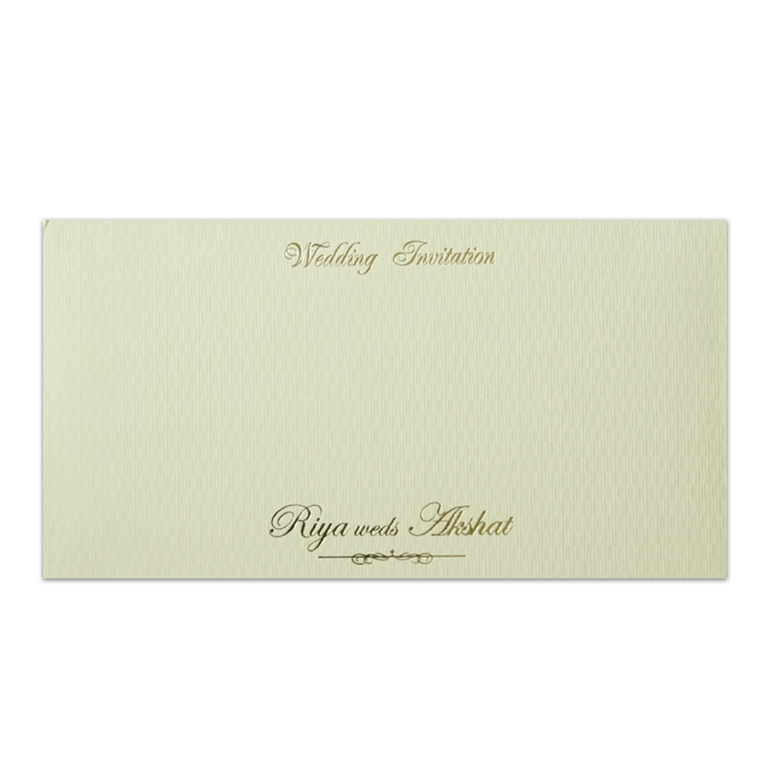 Green Nameplate Padded Wedding Card-KMMWD1171