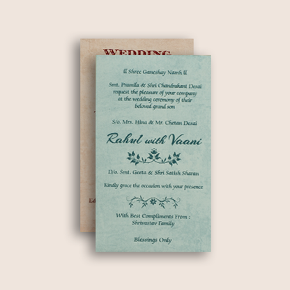 Beige Elegant Floral Wedding Invitation Card - KPR07370