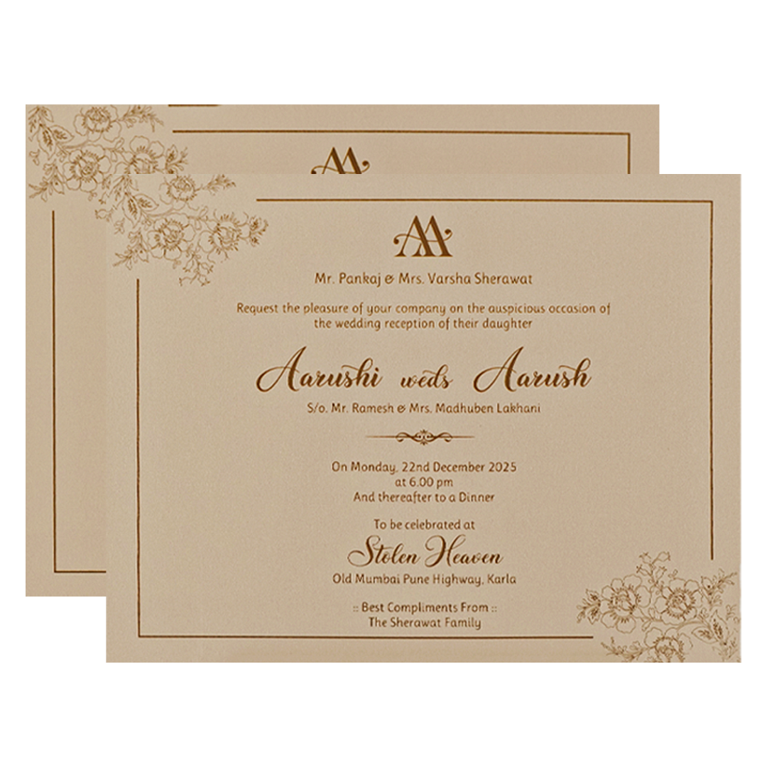 Pink Textured Floral Wedding Card-KSI64730