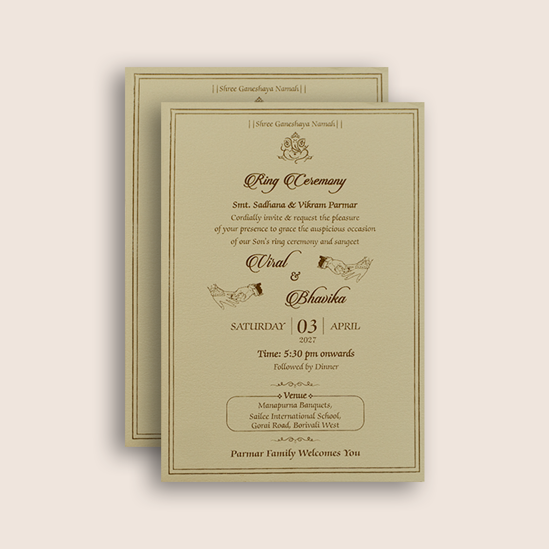 Grey Door Style Floral Wedding Card - KMARA540