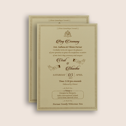 Grey Door Style Floral Wedding Card - KMARA540