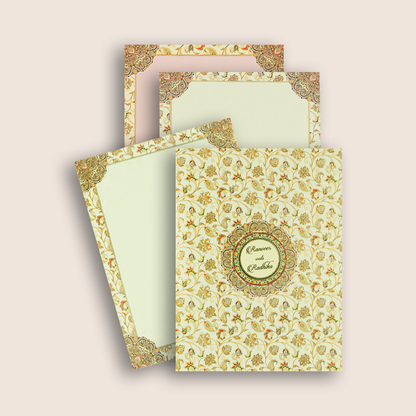 Cream Floral Pattern Wedding Card - KAA05030