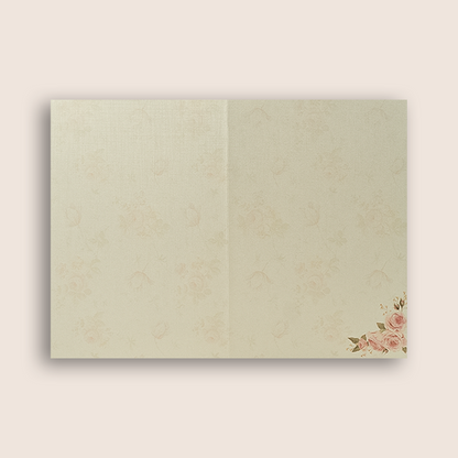 Cream Rose Floral Wedding Card - KNCM4041
