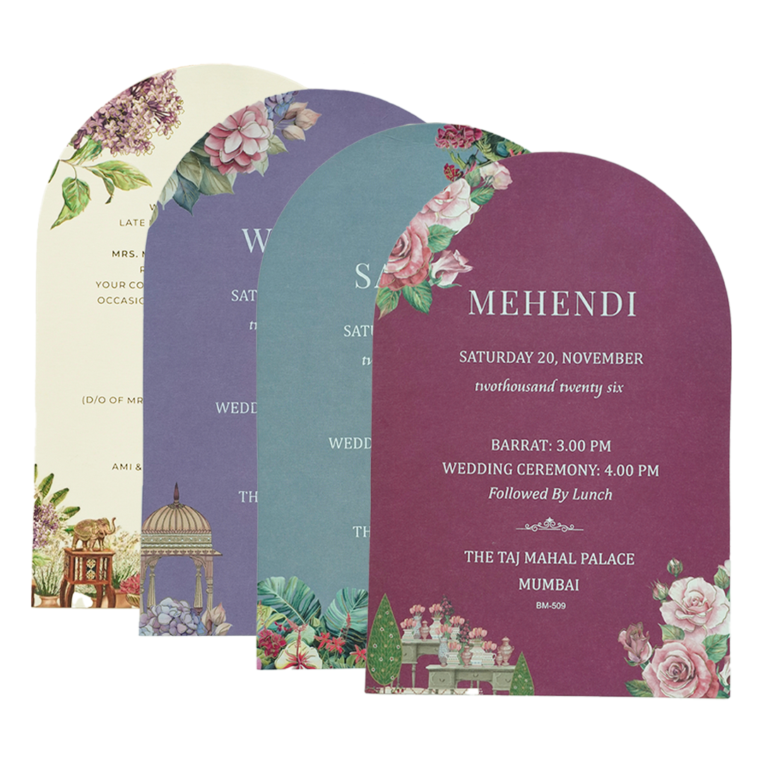 Lavender Rose Floral Wedding Card-KBM05090