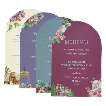 Lavender Rose Floral Wedding Card-KBM05090