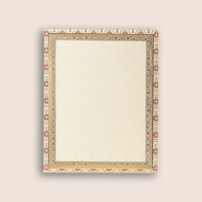 Cream Floral Padded  Round mandala Pattern Wedding card -KAA05720