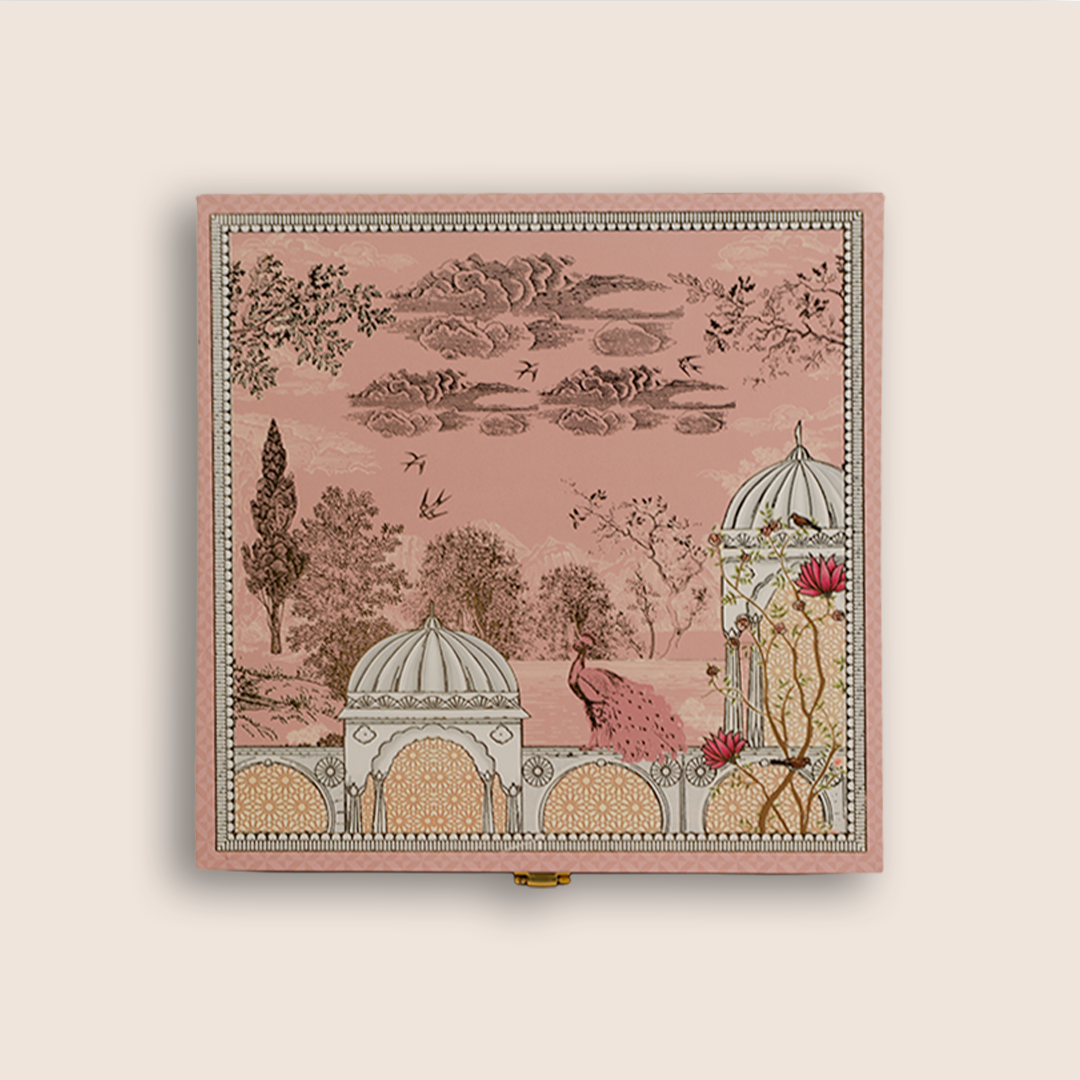 Elegant Pink Floral Jharoka Luxury Sweet Jar Box - KBX27019