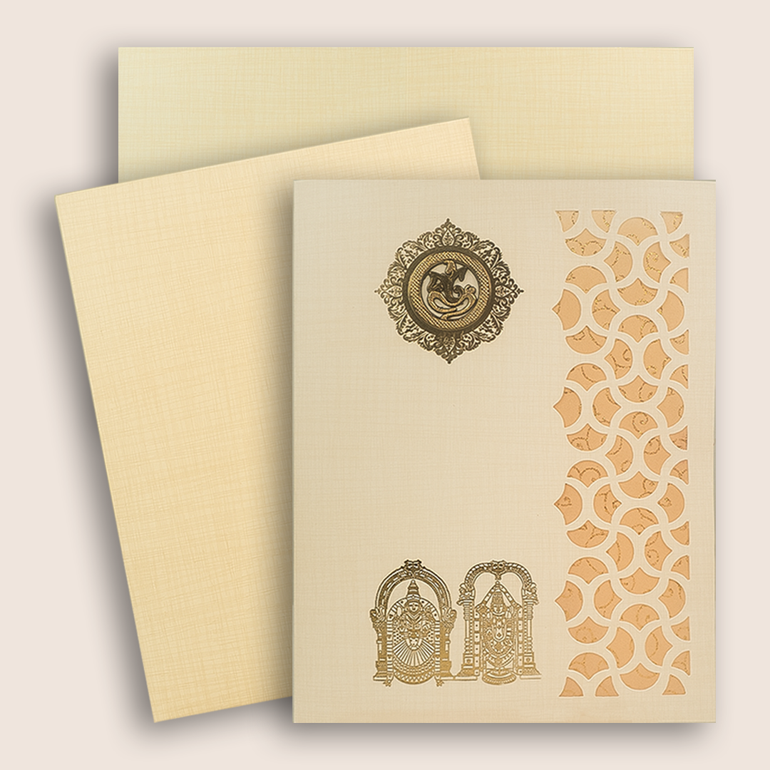 Laser Cut Balaji Padmavathi Invitation Card - KNK5101S