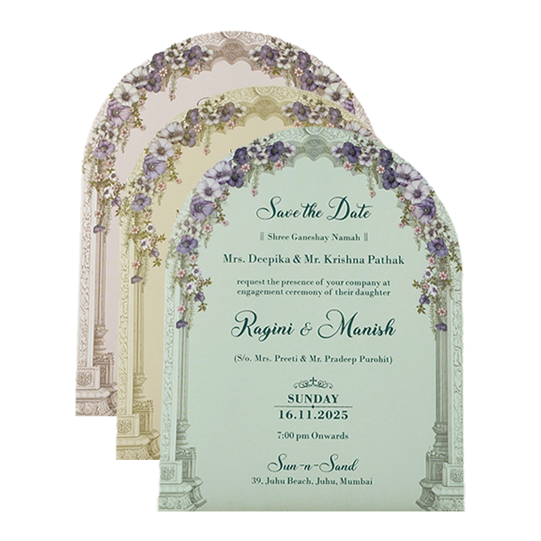 Lavender Floral Wedding Card-KSI64700