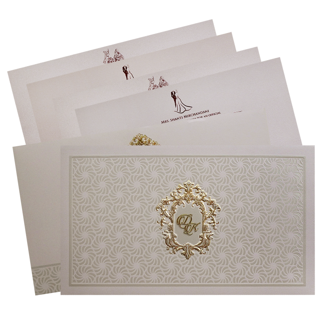 Pastel Pink Monogram Elegant Wedding Invitation Card-King of Cards