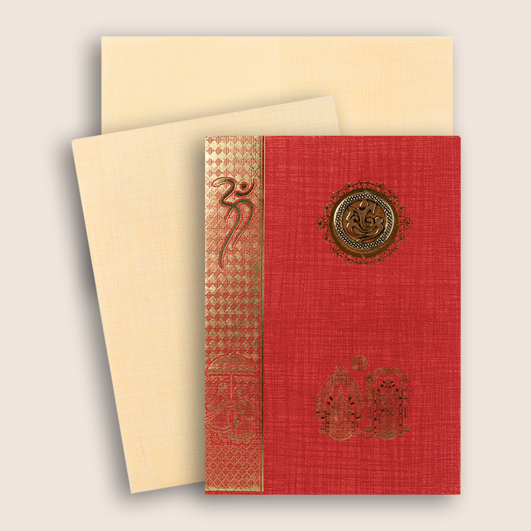 Red Balaji Padmavathi Wedding Card - KNCP817R