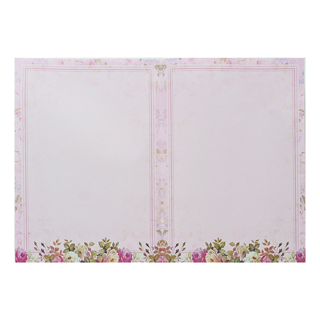 Light Pink Floral Paper Sheet Wedding Card-KNEP1608