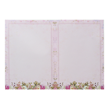 Light Pink Floral Paper Sheet Wedding Card-KNEP1608