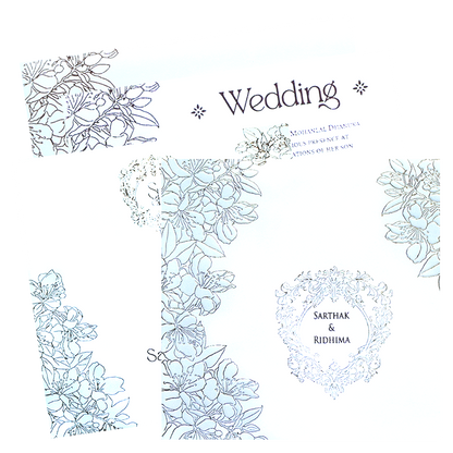 Classic White and Gold Floral Charm Wedding Card-KPR06580