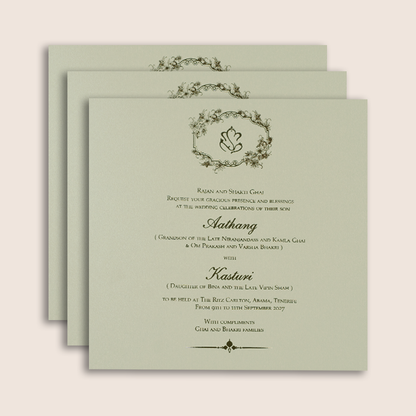 Grey Floral Laser Cut Padded Marriage Card - KPR023530