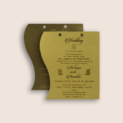 Gold Laser Cut Floral Wedding Invitation - KRB08080