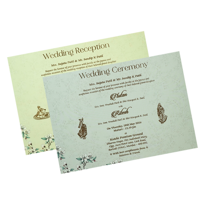 Grey Medallion Padded Wedding Card-KRE27870