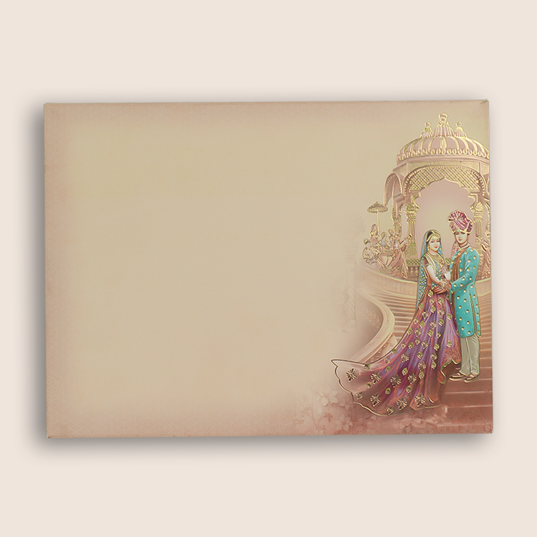 Pink Bride Groom Door Style Wedding Card - KAA06180