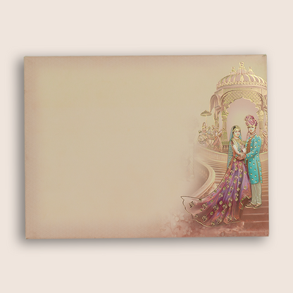 Pink Bride Groom Door Style Wedding Card - KAA06180