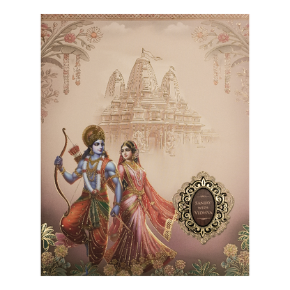 Rama Sita Temple Themed Wedding Card-KSH72320