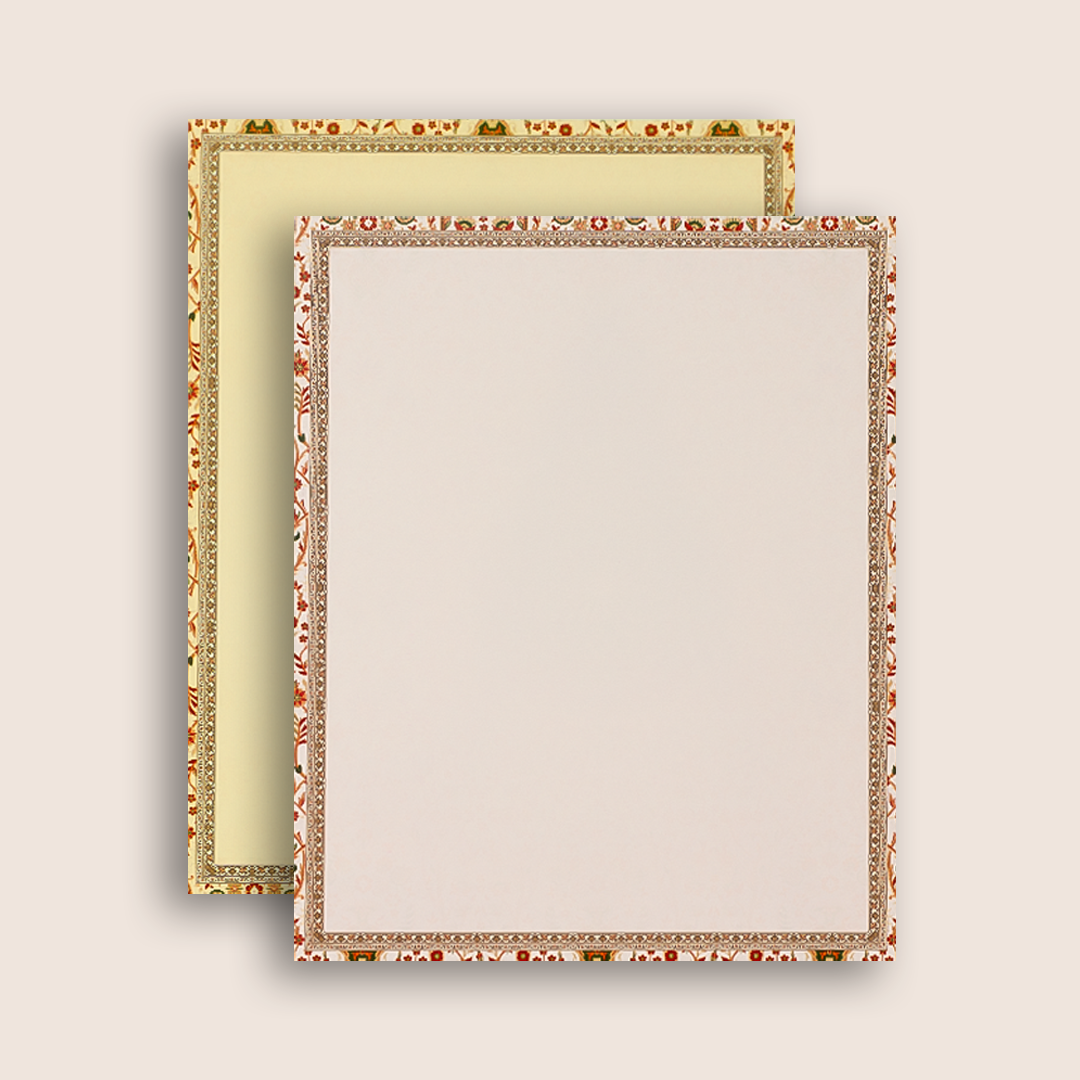 White Floral Padded Wedding Card - KAA05530