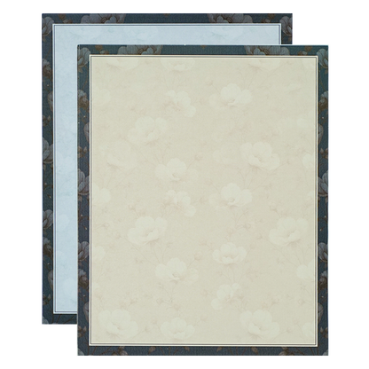 Blue Padded Floral Wedding Card-KAK01430