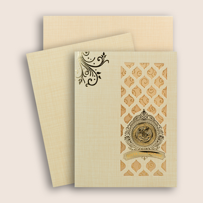 Sandal Laser-Cut Simple Wedding Card - KNK7030S