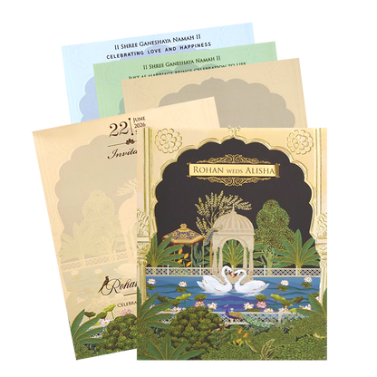 Cream Floral Garden Wedding Card - KFR14300