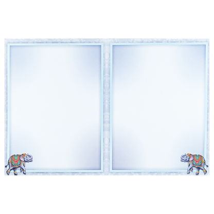 Blue Floral Elephant Wedding Card-KNKJ1160