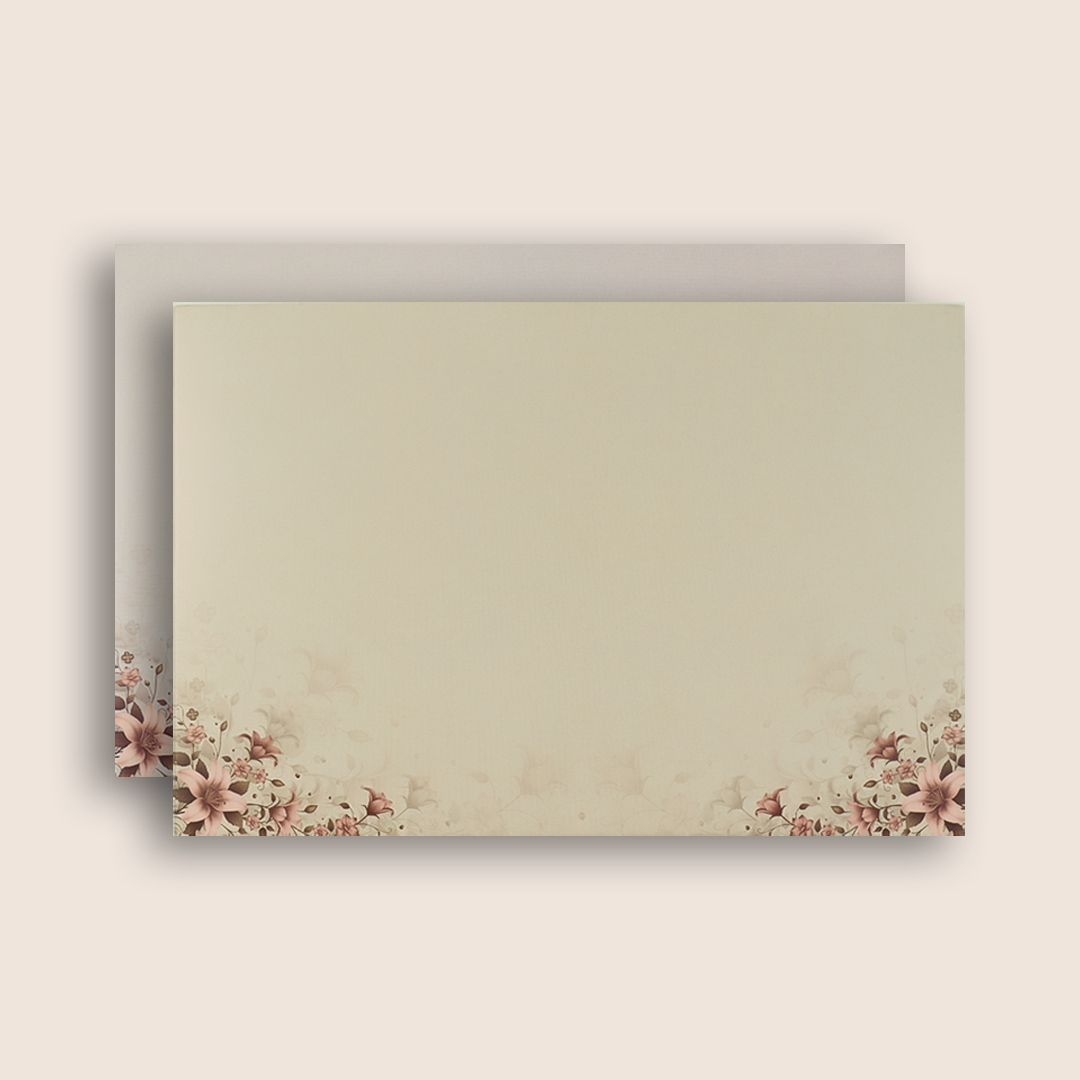 Pink Padded Floral Door Style Wedding Card - KAA06070